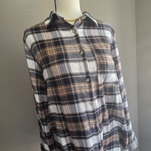 C&C California Plaid Blazer - Black, White, Tan